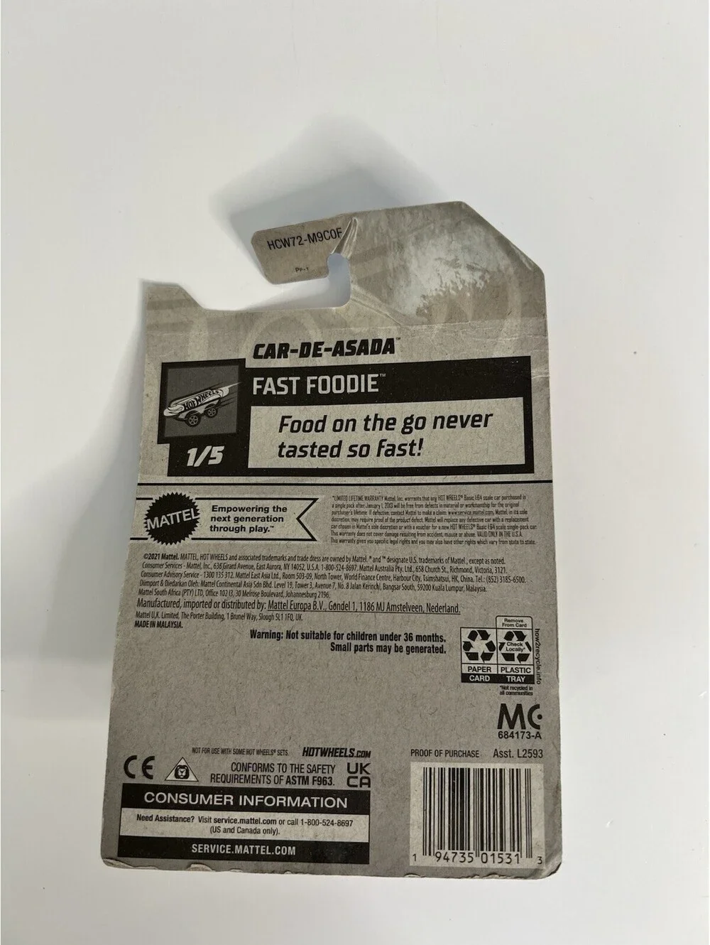 2022 Hot Wheels #11 Fast Foodie 1/5 Car-De-Asada- Green